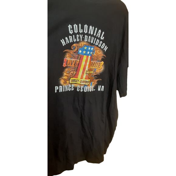 Colonial‎ Harley Davidson Eagle Prince George VA Black Graphic Size 3XL NWT - Picture 6 of 12
